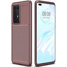 Cep Case Huawei P40 Pro Kılıf Ultra Slim Fit Karbon Tasarım Tam Kalıp+Nano Ekran Koruma