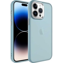 Cep Case Apple  iPhone 14 Pro Kılıf Buzlu Arka Yüzey Pastel Renk Krom Kamera ve Tuş Korumalı Kapak