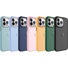 Cep Case Apple  iPhone 13 Pro Max Kılıf Buzlu Arka Yüzey Pastel Renk Krom Kamera ve Tuş Korumalı Kapak