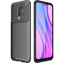 Cep Case Xiaomi Redmi 9 Kılıf Ultra Slim Fit Karbon Tasarım Tam Kalıp+Nano Ekran Koruma