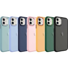 Cep Case Apple iPhone 11 Kılıf Buzlu Arka Yüzey Pastel Renk Krom Kamera ve Tuş Korumalı Kapak