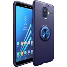 Cep Case Samsung Galaxy A6 2018 Kılıf Yüzüklü Standlı Soft Parmak Izi Bırakmaz+Nano Ekran Koruma