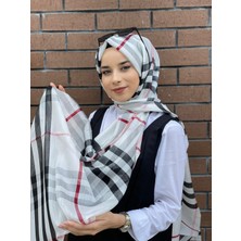 Sima Beyaz Sima Burberry Ekose Şal