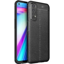 Cep Case Realme 7 Kılıf Deri Görünümlü Tam Koruma Orjinal Silikon