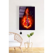 Hinora LED Aydınlatmalı Elektro Gitar Cam Tablo, Işıklı Cam Tablo