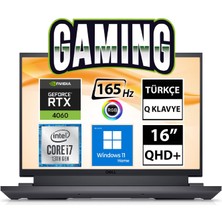 Dell Gaming G16 7630 G167630005WH05 I7-13650HX 64GB 1tbssd RTX4060 16" Qhd+ W11H Taşınabilir Bilgisayar