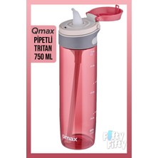 Qmax Tritan Bpa Içermeyen Pipetli Su Matarası 750 ml Pembe