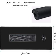 Noyiska Mousepad Gamer Oyuncu Mousepad Kaydırmaz Tabanlı Mousepad Uzun Xxl Pad 90CMX40CM Siyah Mause Pad