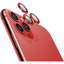 Cep Case Apple iPhone 11 Pro Kamera Lens Koruyucu Halka Model Kırmızı Renk