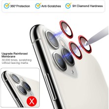 Cep Case Apple iPhone 11 Pro Kamera Lens Koruyucu Halka Model Kırmızı Renk