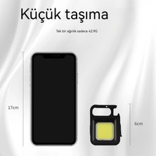 Jiangmeng Taşınabilir Anahtarlık Işığı Küçük Şarj Edilebilir Çalışma Işığı Acil Durum Taşıma Işığı Süper Parlak Açık Kamp Işığı (Yurt Dışından)