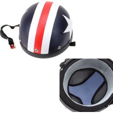 Jiangmeng Harley Kask Vintage Kask Erkek Motosiklet Kaskı Kadın Güvenlik Kaskı Yaz Yarım Kask Güneş Koruma Kaskı (Yurt Dışından)