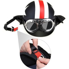 Jiangmeng Harley Kask Vintage Kask Erkek Motosiklet Kaskı Kadın Güvenlik Kaskı Yaz Yarım Kask Güneş Koruma Kaskı (Yurt Dışından)