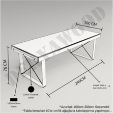 Deryawood Masif Ahşap Lotus Toplantı Masası 100*200*76 cm