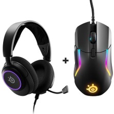 Steelseries Arctis Nova 3 Multi-System Oyuncu Kulaklığı + Rival 5 Rgb Optik Gaming Oyuncu Mouse