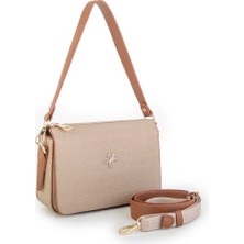 Nas Bag Kadın Çapraz Çanta Kum Taba Gofraj