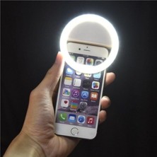 Şarjlı LED Selfie Işığı LED Ring Light Halka Telefon Işığı 36 LED 3 Kademeli