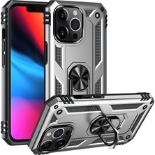 Cep Case Apple  iPhone 13 Pro Kılıf Standlı Magnet Mıknatıslı Yüzük Armored Zırhlı Kapak