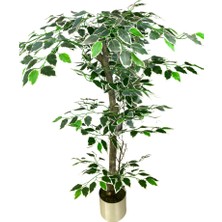 Cihan Çiçekçilik Yapay Ağaç Ficus 120 cm 15X15 cm Metal Saksı