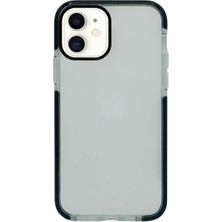 iPhone 12 ile Uyumlu Kenar Renkli Shock Şeffaf Silikon Telefon Kılıfı