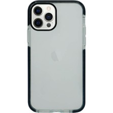 iPhone 12 Pro Max ile Uyumlu Kenar Renkli Shock Şeffaf Silikon Telefon Kılıfı