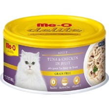 Meo Delite Tahılsız Jöle Içinde Ton Balıklı ve Tavuklu Yetişkin Kedi Konservesi 80 gr