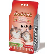 Goldlife Premium Serisi Aktif Karbon Çilek Kokulu 10 Litre Kedi Kumu