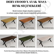 Deryawood Masif Ahşap Sirius Toplantı Masası Beyaz Ayak 100*220*76 cm