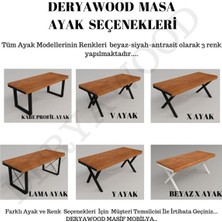 Deryawood Masif Ahşap Sirius Toplantı Masası Beyaz Ayak 100*220*76 cm