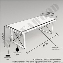 Deryawood Masif Ahşap Lotus Toplantı Masası Gri Ayak 100*220*76 cm