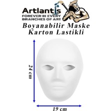 Artlantis Maske Boyama 19X24 cm 1 Adet Boyanabilir Maske Karton Lastikli Insan Yüzü Suratı Okul Sınıf Etkinlikleri Hobi