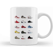 Baskı Dükkanı Air Jordan Too Many Sneakers Kupa Bardak Porselen