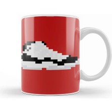 Baskı Dükkanı Air Jordan 5 Fire Red 2020 Silver Tongue Fire Red Fans Art Kupa Bardak Porselen