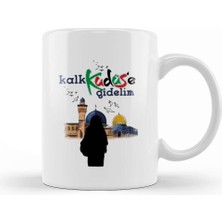Baskı Dükkanı Kalk Kudüs'e Gidelim Yazılı Kupa Bardak Porselen