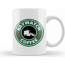 Baskı Dükkanı Baywatch Coffee Starbucks Logo Kupa Bardak Porselen
