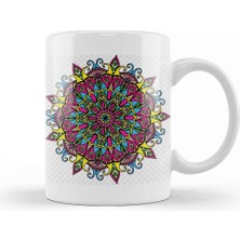 Baskı Dükkanı Mandala Renkli Hat Sanatı 01 Kupa Bardak Porselen