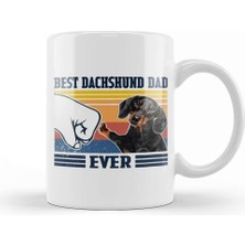 Baskı Dükkanı Best Dachshund Dad Ever Vintage Father Day Köpek Kupa Bardak Porselen