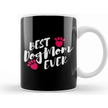 Baskı Dükkanı Best Dog Mom Ever Pug Sevimli Köpek Kupa Bardak Porselen