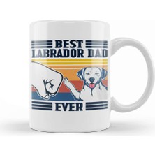 Baskı Dükkanı Best Labrador Dad Ever Vintage Father Day Köpek Kupa Bardak Porselen