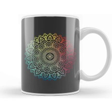 Baskı Dükkanı Colorful Boho Mandala In Rainbow Look Kupa Bardak Porselen