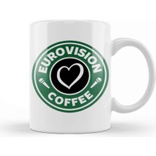 Baskı Dükkanı Eurovision Coffee Kupa Bardak Porselen