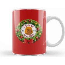 Baskı Dükkanı Christmas All Star He Man Wreath Kupa Bardak Porselen