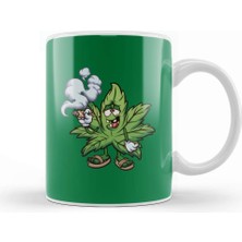 Baskı Dükkanı Marijuana Smoking Kupa Bardak Porselen