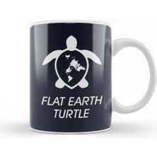 Baskı Dükkanı Flat Earth Turtle Kupa Bardak Porselen