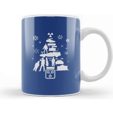 Baskı Dükkanı Back To The Future Christmas Tree Silhouette White Kupa Bardak Porselen
