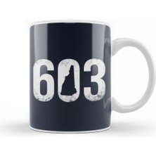 Baskı Dükkanı New Hampshire 603 Kupa Bardak Porselen