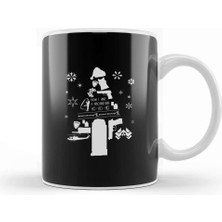 Baskı Dükkanı Die Hard Christmas Tree Silhouette Kupa Bardak Porselen