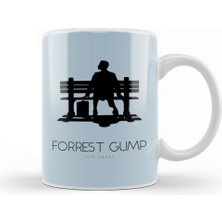 Baskı Dükkanı Forrest Gump Bench Movie Silhouette Kupa Bardak Porselen