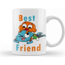 Baskı Dükkanı Gumball & Darwin Best Friend Kupa Bardak Porselen