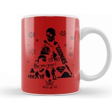 Baskı Dükkanı Goonies Christmas Tree Silhouette Kupa Bardak Porselen